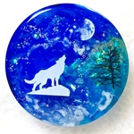 No.203 ヘアゴム 月と星空　Deep Forest