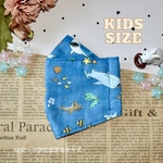 サメ柄  ネイビー  大臣マスク 舟形マスク  幼児用  キッズサイズ 