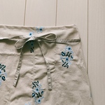 リネン刺繍ギャルソンエプロン