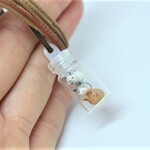 超ミニ猫入りネックレス（紐：アースカラー）