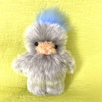 ふわふわ　ぬいぐるみ　ペッペちゃん　グレーにブルー