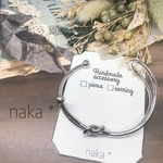 再販♡シンプル シルバー バングル 結び 2重