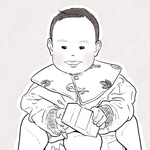 【シンプルタッチ】似顔絵（モノクロ）