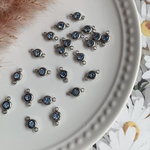 【6個】ステンレス製　ラインストーンコネクター　silverフレーム