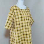 ★sale！★優しいコットンの風合いを楽しむチェック地！～ふっくらシルエットが大人可愛い～チュニック　（チェック生地）