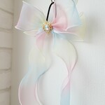 再販～ひめかわ～　ロングリボン　編み込み　レインボー　ひめ　チュールリボン