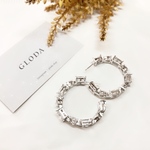 silver925 金属アレルギー対応 サークルピアス クリアピアス ビジュー 大ぶりピアス 春 夏 結婚式 ウェディング お呼ばれ 卒業式 入学式 フォーマル