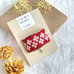 こぎん刺しのポニーフック［赤×白の花十字］