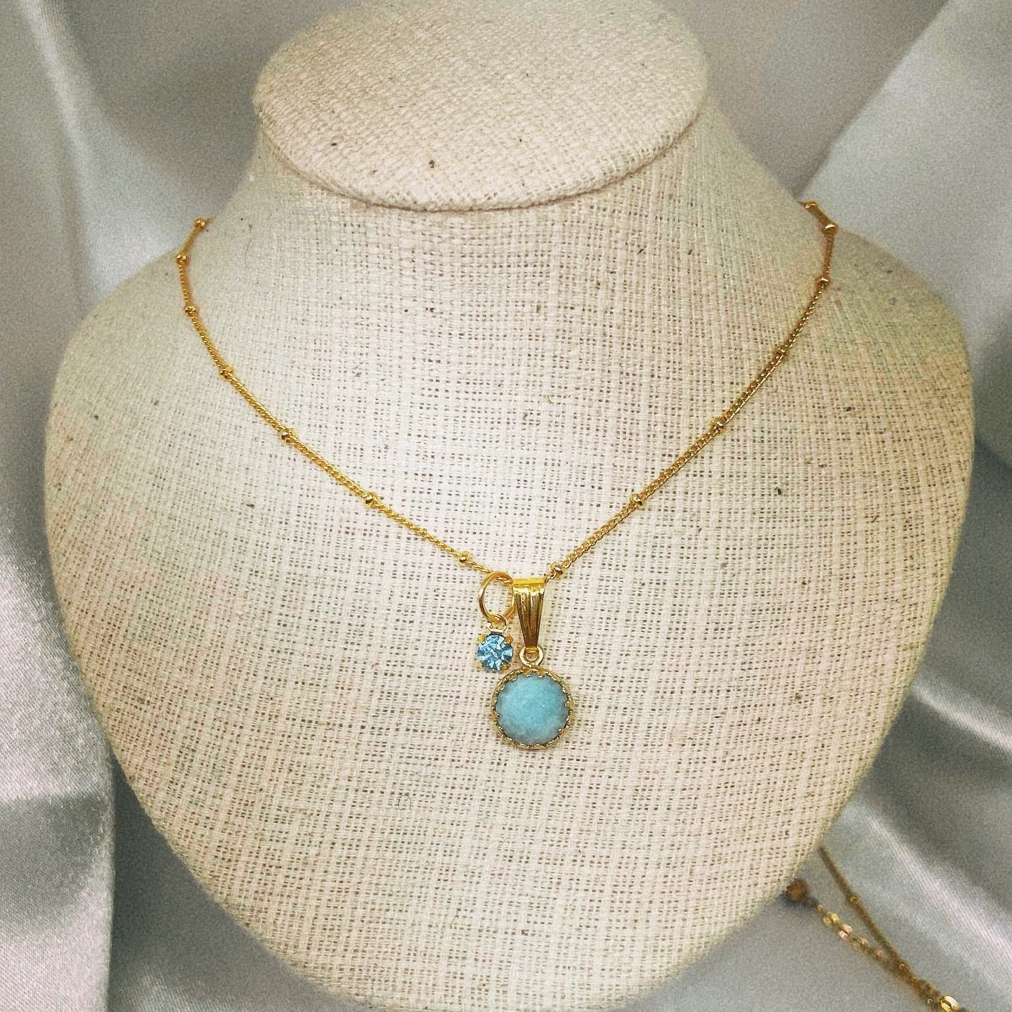 再販】ラリマーのカボションカットのペンダントトップ - FROG GEMS