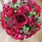 wedding🌸　バーガンディー＆レッドのゴージャスな薔薇のブーケ🌸Bell「愛と美」アーティフィシャル🌸　インテリアとしても