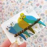 【受注生産】寄り添う　インコ　バレッタ