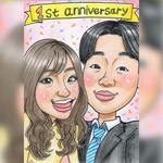 似顔絵オーダー　還暦　お誕生日　プレゼント　お祝い