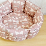 ［完成品］すっぽりペットベッドＭサイズ【ガーリーリボンオールドローズ】