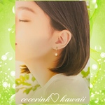 NEW✨🌹国産貝パール♡ラインストーンピアス　揺れて可愛いパール💕イヤリング変更できます。