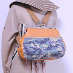 【nanqueen's handmade】【キャンバス地】　がま口リュック＆ショルダー2wayバッグ