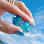  【紫陽花stone❁⃘*.ﾟ】金属アレルギー対応サージカルステンレスピアス、イヤリング可