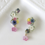 𝕜𝕦*𝕞𝕠𝕞𝕠𖦥⚘𖡡春の寄り添うお花 ベルフラワー イエローレッド レジン  フラワー ピアス