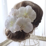 ミニ入り⭐︎累計2,000セット以上販売♡胡蝶蘭造花髪飾り ヘッドドレス 結婚式成人式前撮り、卒業式に