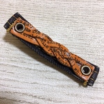 ヘアクリップ レザー編み キャメル