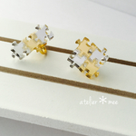 【送料無料】キラキラパズルのイヤリング