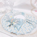 ラスト♡ケープ首輪🌼デイジーシャワーブルー🌼チュールリボン