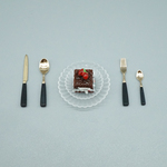 ミニチュア金属製 食器セット ブラック＆ゴールド