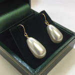 K18 クリスタルパールピアス ティアドロップ フックピアス 18金ピアス