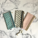 再販★フラットポーチ　(3Dマスクケース)  モロッカン×無地