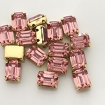 《20コ入り》樹脂ストーン6×8mmライトローズ　オクタゴン