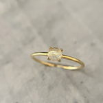 ローズカット ルチルクォーツ華奢リングsilver925 k18gp