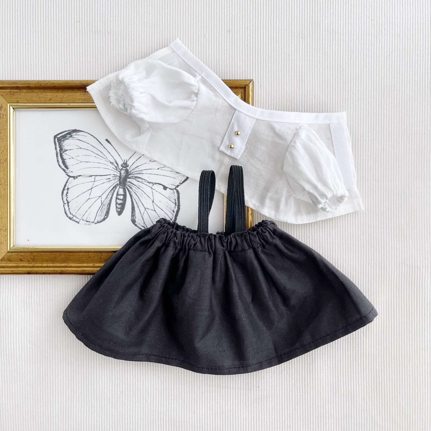 NO.62   黒 吊りスカート 単品 メルちゃん 服 NO.62 黒 吊りスカート 単品 メルちゃん 服