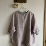 リネンのリブプルオーバー