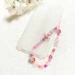 ピンク ♡ スマホストラップ スマホチャーム ✧ 可愛い いちご にこちゃん ☺︎