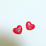 オーロラホロを閉じ込めたハートピアス