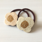 ビーズ刺繍  flower ヘアゴム