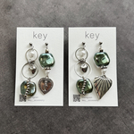 New ▽ Heart  Asymmetry pierce [ Green ]