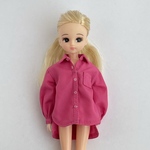 リカちゃんサイズ服＊ギャザーシャツ（チェリーピンク）