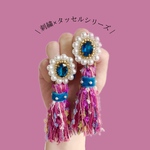 刺繍×タッセルシリーズピアス 2way | melancholily