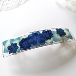 【感謝価格】フラワー🌼レジンの大きめバレッタ（紫陽花とホログラム2）