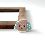 犬の刺繍ブローチ【しゅわしゅわサワー】