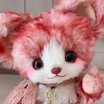 《mi様専用》soft*cream #717だっこして!チップドモヘアのレッドベア♪