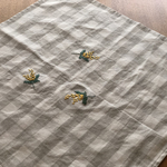 [Lさまオーダー] リネンの刺繍テーブルクロス☆ミモザ