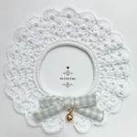 Shabby check ribbon ＊* white レース襟 [le-081]