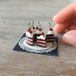 ミニチュア　ブラックフォレストケーキ2ピースカット