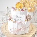 クレイケーキ　飾り付き　ウェルカムスペース　くすみピンク　イミテーションケーキ　誕生日