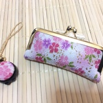 ちりめんがま口印鑑ケース＊桜柄白TG-103