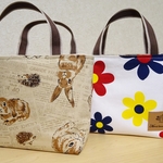 うさぎ×北欧風花柄＊リバーシブルミニトートバッグ