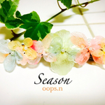 season 虹色パステル紫陽花のバレッタ 春爛漫 レース