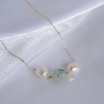playful pearl chain《blue》ネックレス