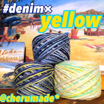 #051 再販☆denim×yellow 引き揃え糸 3玉セット